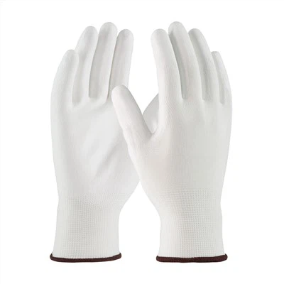 White Nylon PU Palm Coated Gloves